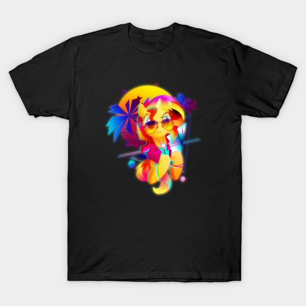 Synthwave Sunset Shimmer T-Shirt by Ilona's Store